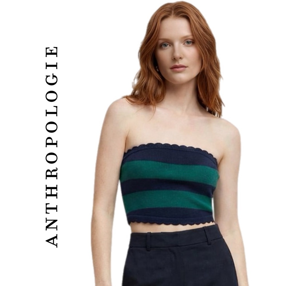 Anthropologie Mandy Striped Strapless Top - Picture 1 of 12